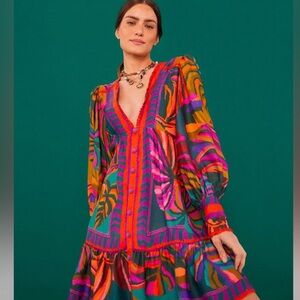 Farm Rio Graphic Foliage Mini Dress S 💜